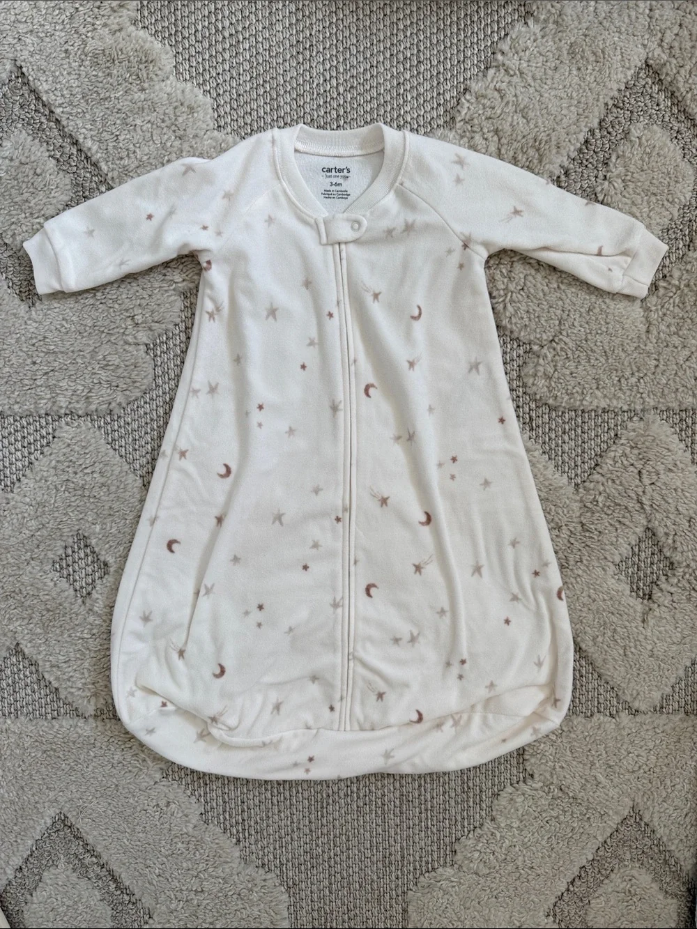 Carter's Cream Sleep Sack Pajamas with Star & Moon Print NWOT